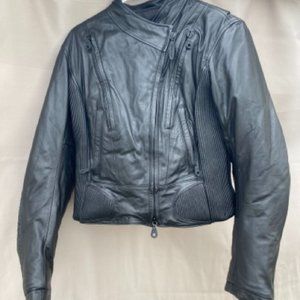 Harley-Davidson FXRG Heavy-Duty Black Leather Motorcycle Jacket Size S